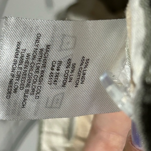 Naturals Reflections Linen + Cotton Blues and Tans Striped Pants XXL - Picture 4 of 7